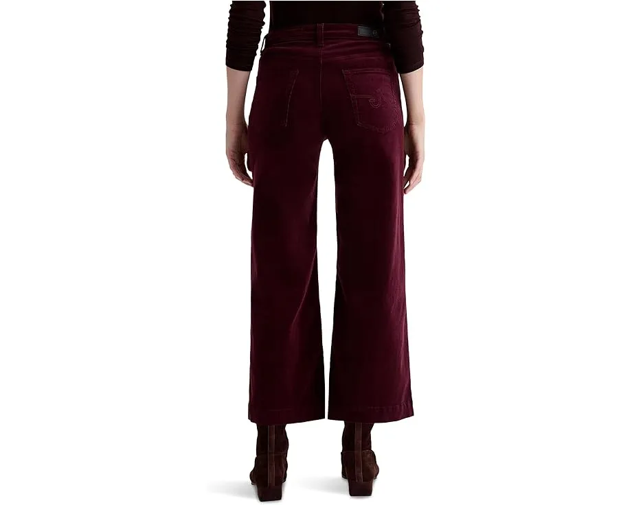 Джинсы AG Jeans Saige со средней посадкой и широкими укороченными штанинами в цвете Winery