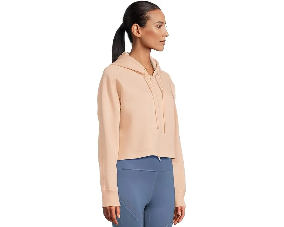 Кропированный худи adidas by Stella McCartney с капюшоном и карманом-кенгуру