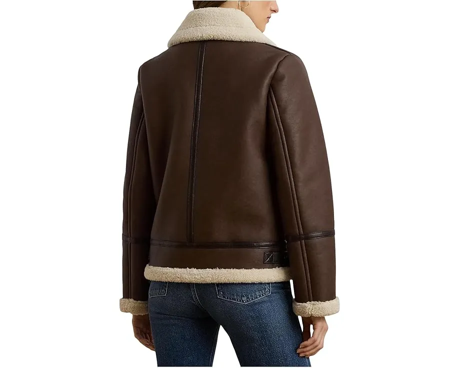 Куртка Lauren Ralph Lauren из искусственной кожи с воротником стойкой