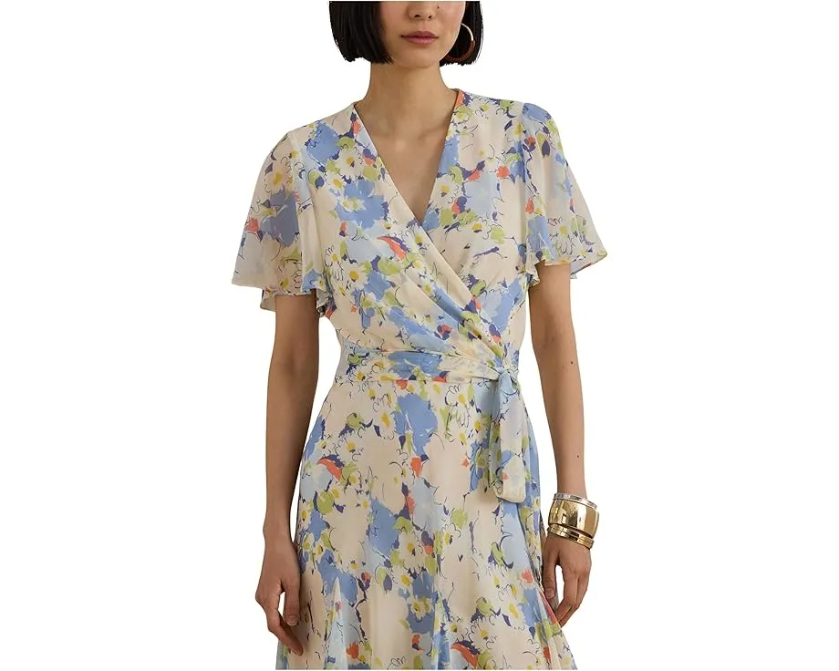 Платье Floral Crinkle Georgette Surplice от Lauren Ralph Lauren