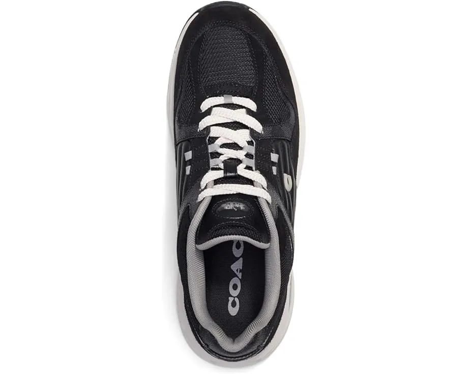 Кроссовки COACH C301 Signature в цвете charcoal/black с отделкой из замши и кожи