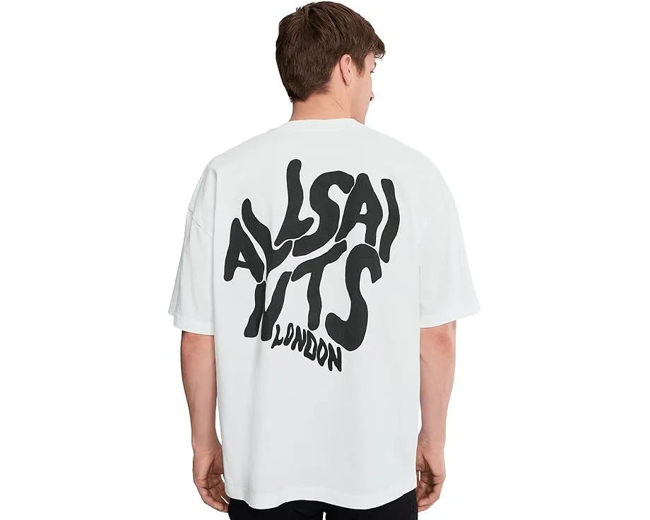 Футболка Orlando Short Sleeve Crew от AllSaints из хлопка с прямым подолом