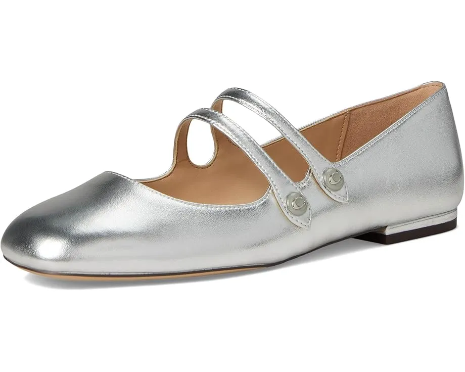Туфли COACH Winley Metallic Leather Mary Jane с квадратным носком и двойной застежкой