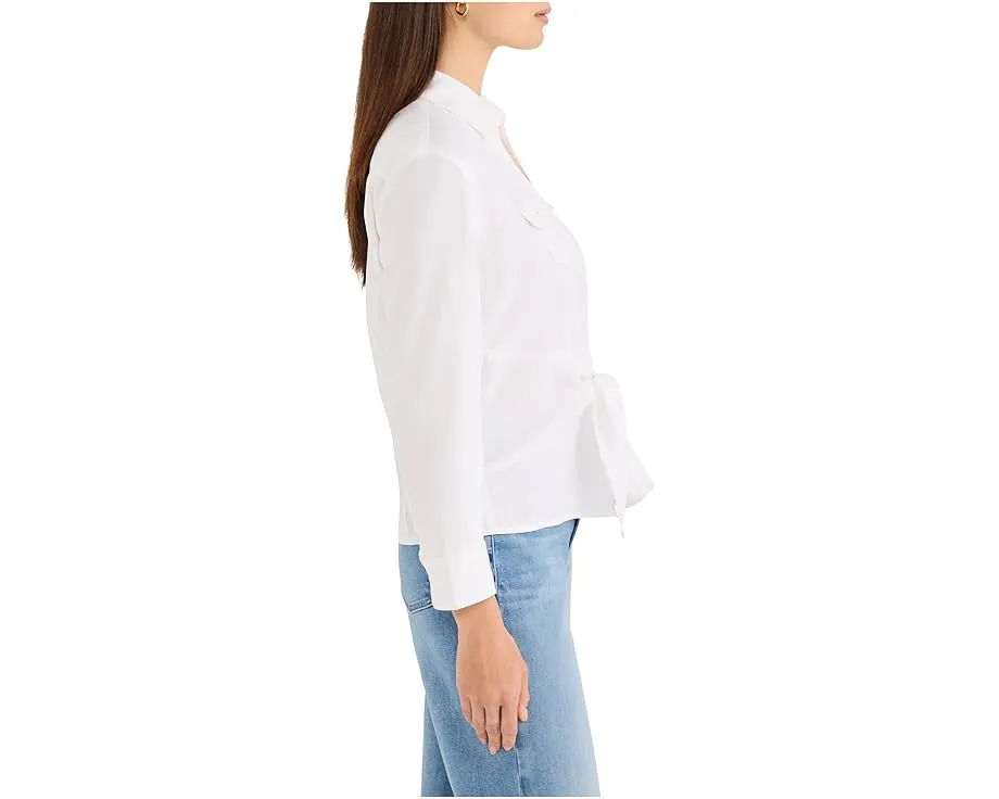 Блузка NIC+ZOE Petite Iconic Tie Front с завязкой на талии и накладными карманами