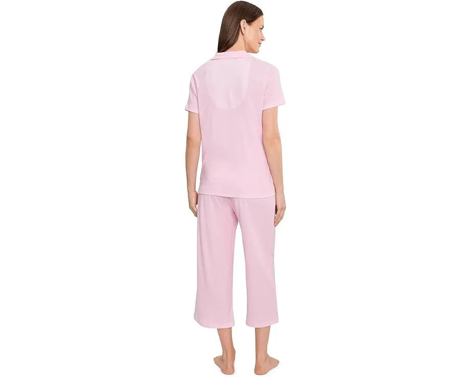 Short Sleeve Notch Top & Capri Pajama Set