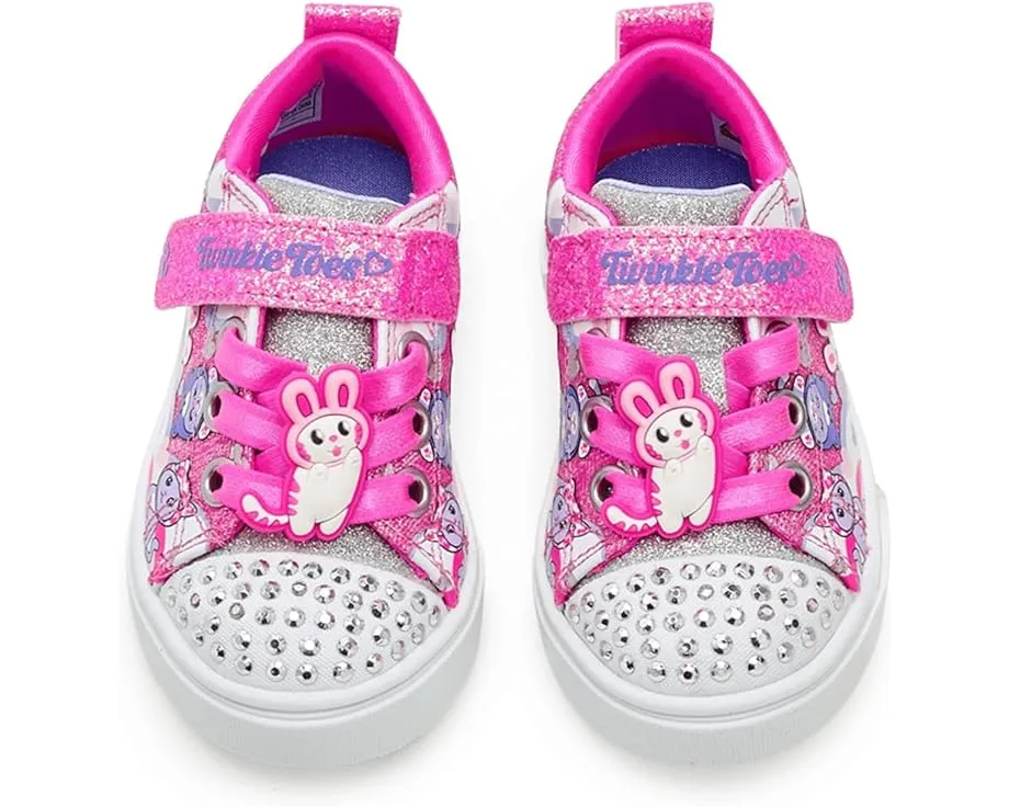 Светящиеся кроссовки SKECHERS KIDS Twinkle Sparks с принтом котиков и облаков