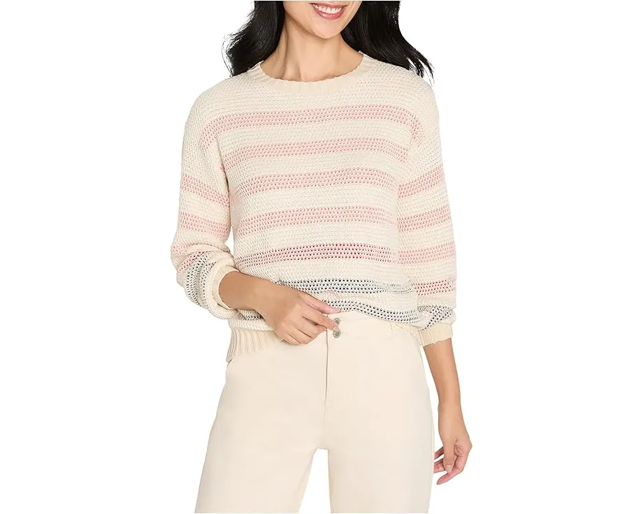 Свитер NIC+ZOE Scandi Stripe с двухтонными полосками и рельефной резинкой