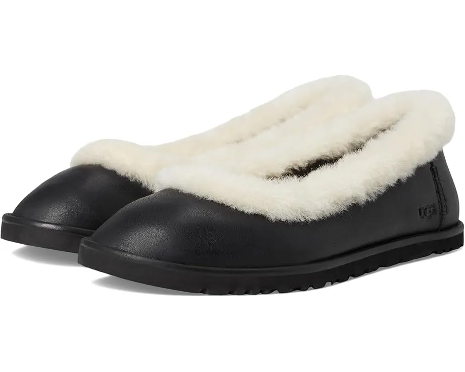 UGG Zora Leather Ballet Flat кожаные балетки на подошве из сахарного тростника