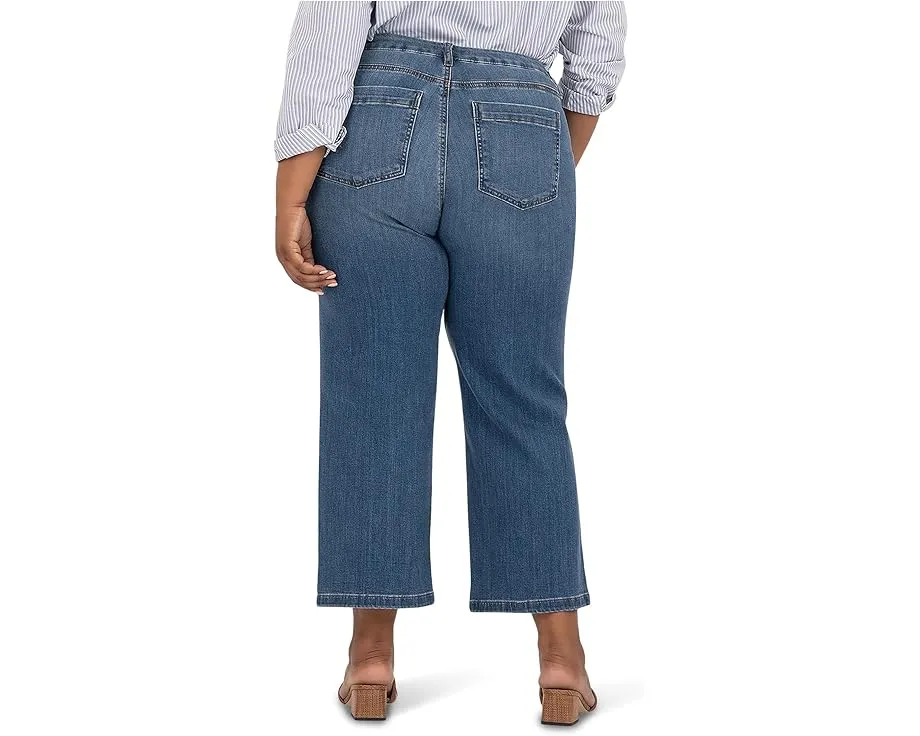 Джинсы KUT from the Kloth Plus Charlotte High Rise Wide Leg с накладными карманами спереди