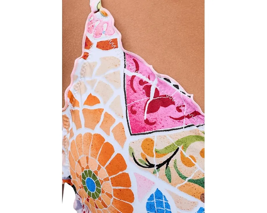 Цельный купальник Seafolly BeachBohème с V-образным вырезом и ажурной кромкой