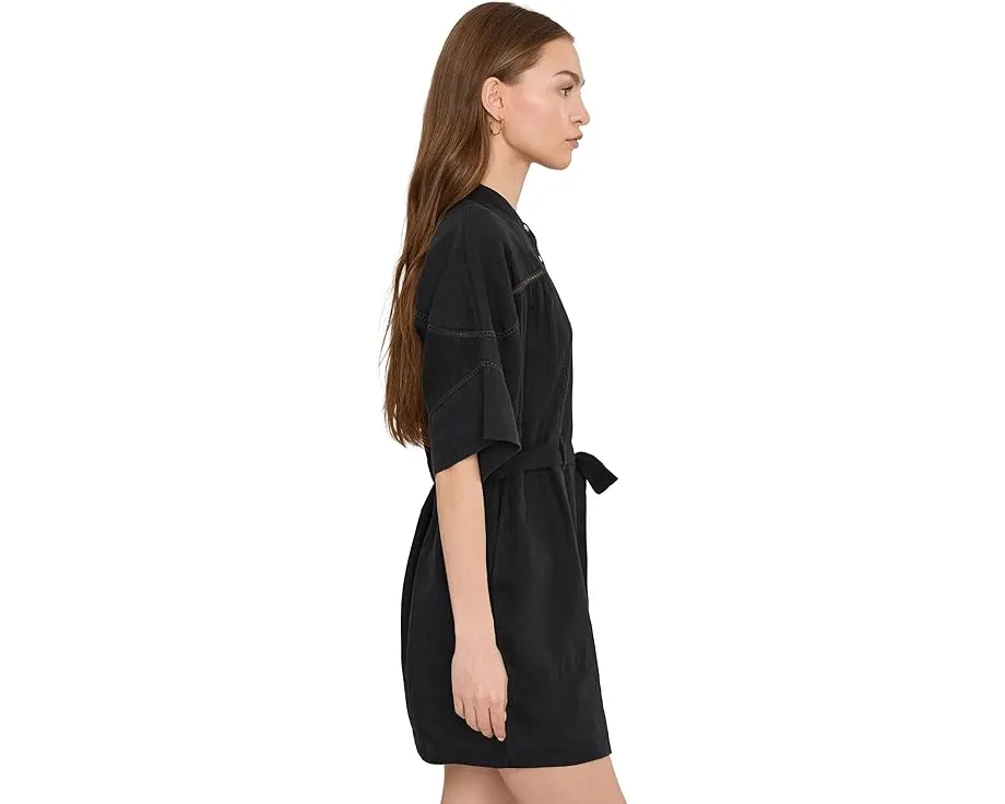 Короткое платье Luna с кружевом и поясом от Faherty
