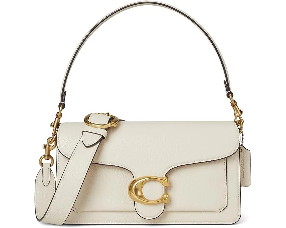 Кожаная плечевая сумка COACH Polished Pebble Tabby 26