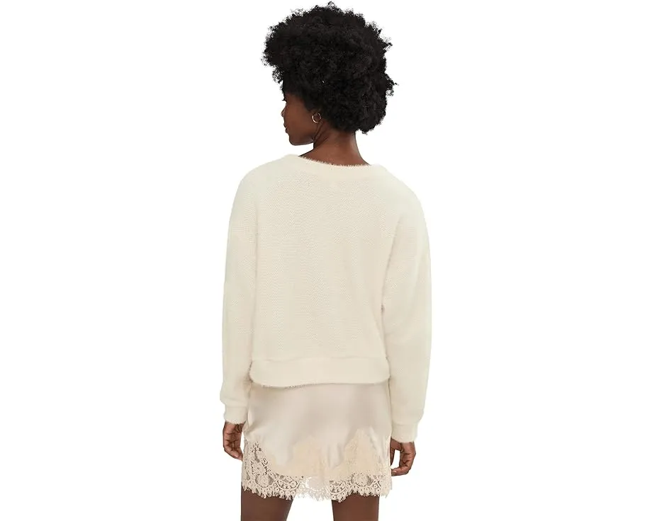 Splendid свитер Fallon Fuzzy Crew Neck с ворсом и удлиненными плечами