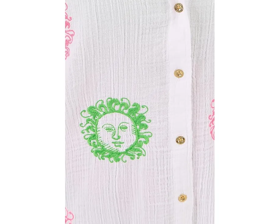 Длинная блуза Lilly Pulitzer Kwitney с цветочной вышивкой из хлопка