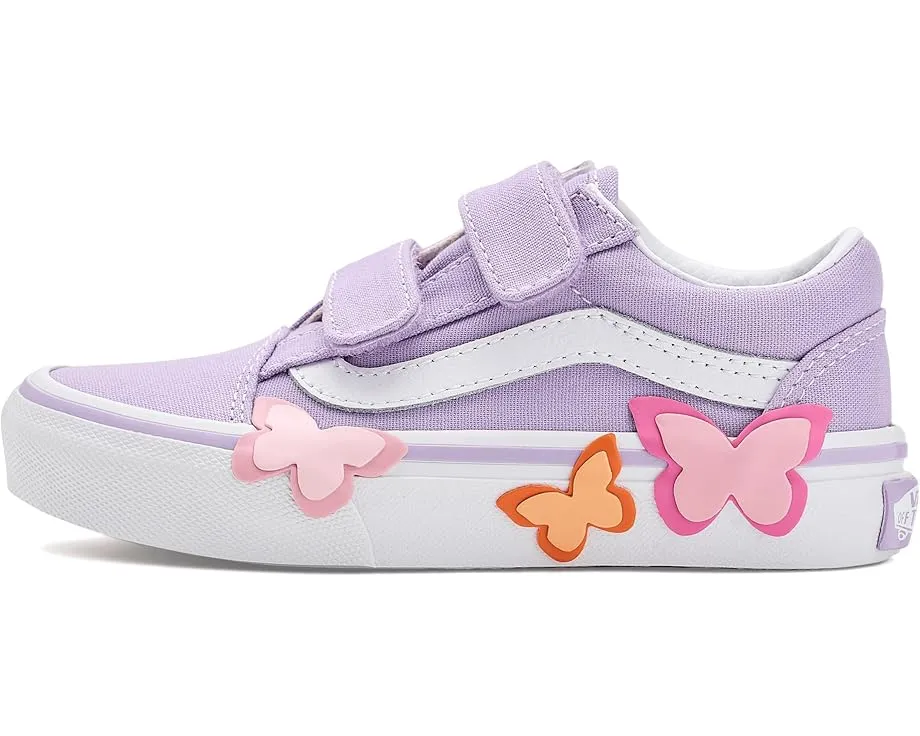 Детские кеды Vans Kids Old Skool V Butterfly на липучке с бабочкой