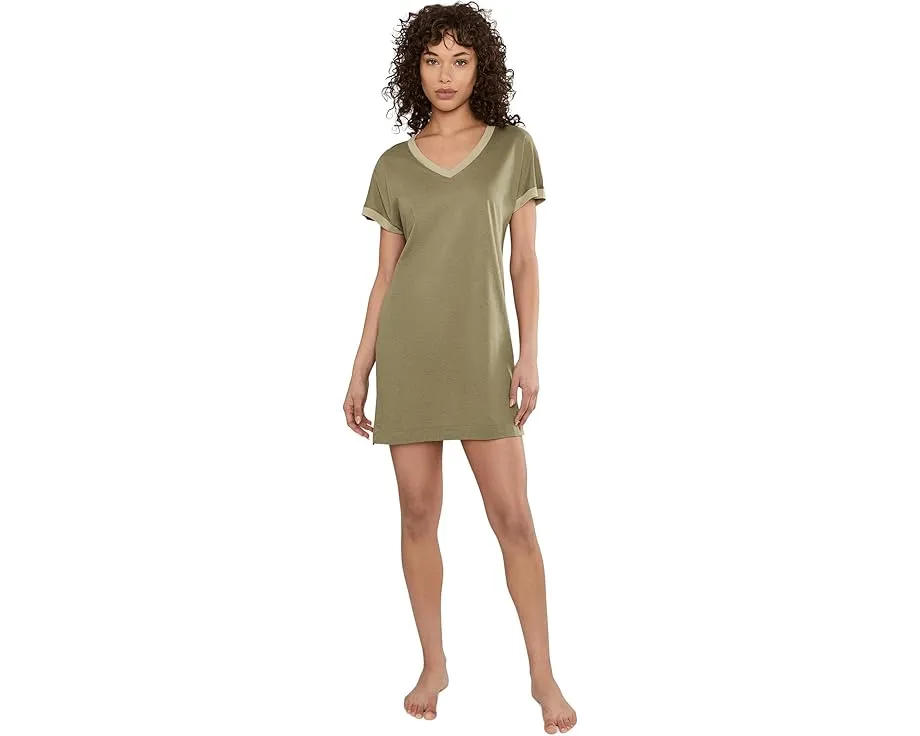 Ночная сорочка-рубашка Hanro Laura с коротким рукавом и карманами