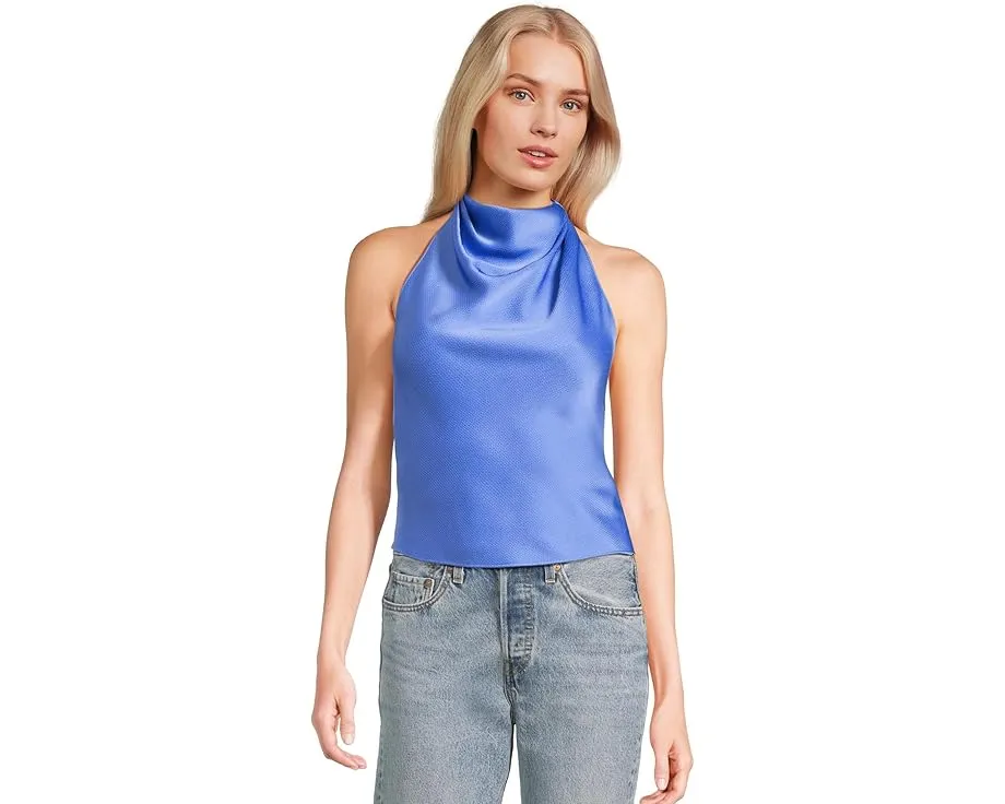 Trina Turk Топ Lanika на запах из сатина с запахом на шее