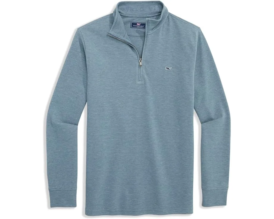 Vineyard Vines Толстовка Saltwater 1/4 Zip с вышивкой кита и влагоотводящими свойствами