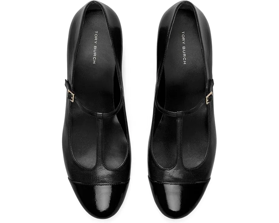 Балетки Tory Burch Cap-Toe T Strap 25MM на блочном каблуке