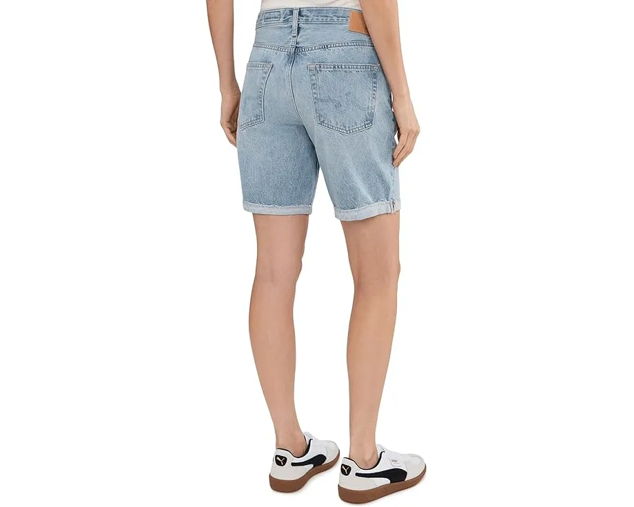 Шорты Ex-Boyfriend Mid-Rise Slouchy из хлопка AG Jeans с длиной шагового шва 7 дюймов