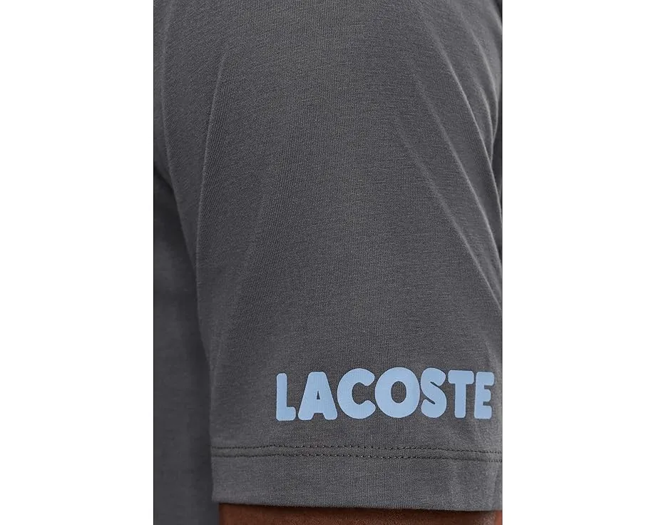 Футболка Lacoste для отдыха из хлопка с принтом в классическом крое