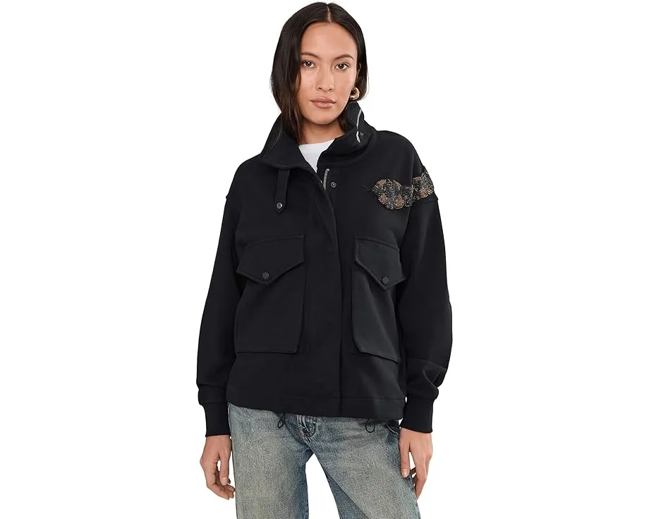 Куртка Ouros Clarie от AllSaints с воротником воронкой и карманами на пуговицах