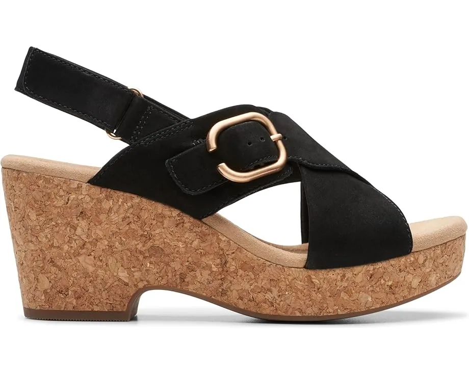 Босоножки Clarks Giselle Dove на клине с перекрещивающимися ремешками