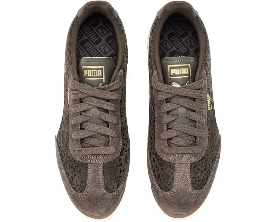 Кроссовки Puma Arizona Cat из замши с анималистичным принтом в бронзово-белых тонах