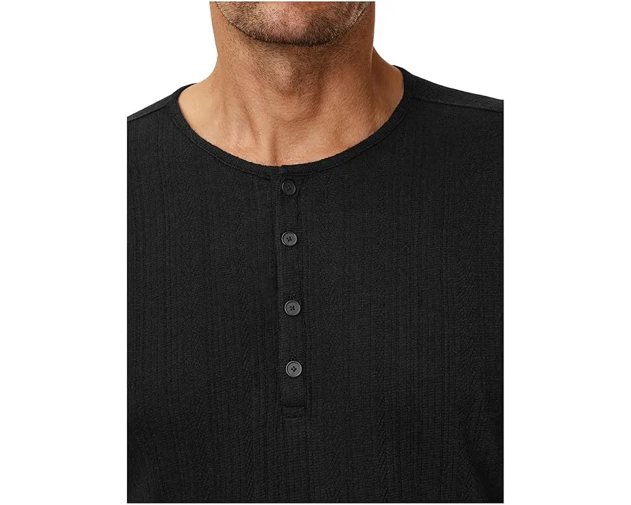 Футболка John Varvatos Ciel Henley с ребристой текстурой из органического хлопка