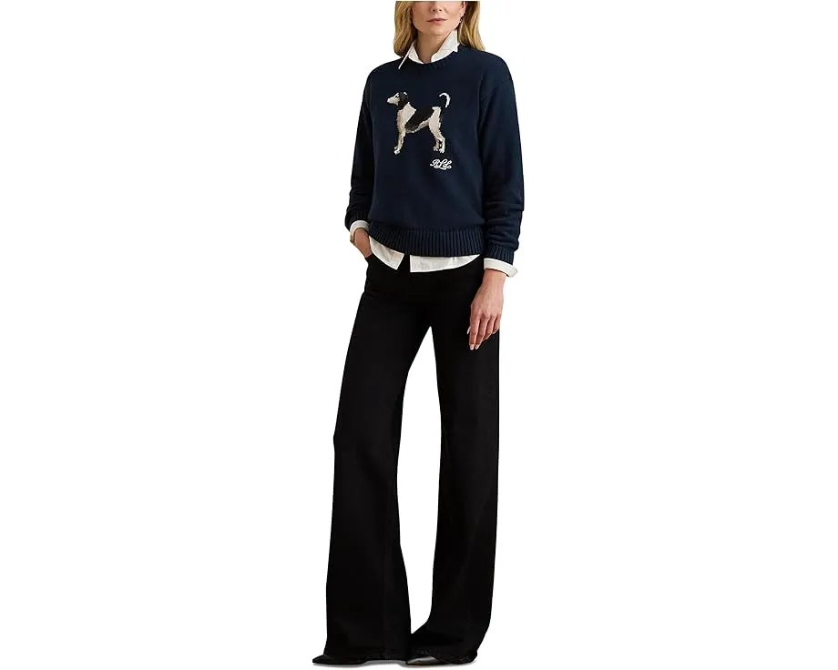 Свитер Lauren Ralph Lauren Petite с жаккардовым золотистым ретривером из хлопка