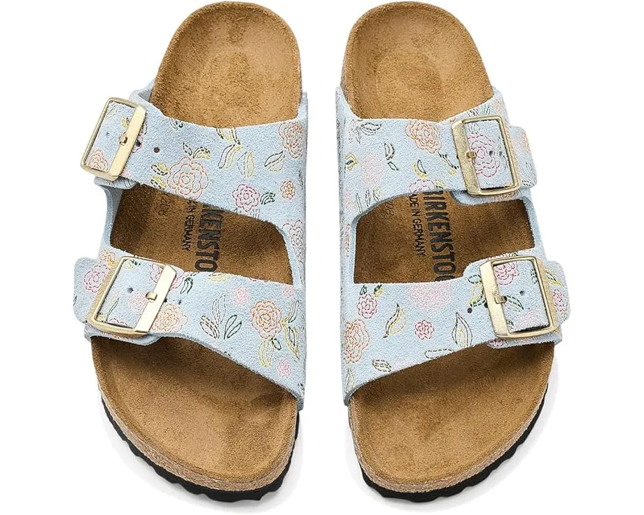 Сандалии Birkenstock Arizona Flower Print из замши с цветочным принтом
