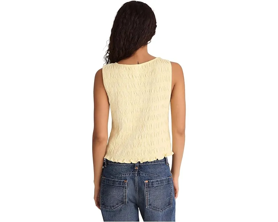 Топ Madewell с завышенной горловиной и сборками из хлопка и льна