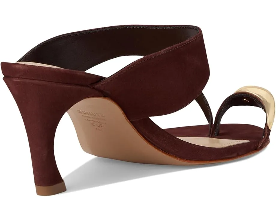 Сандалии Schutz Maisie на скульптурном каблуке с золотым акцентом на носке
