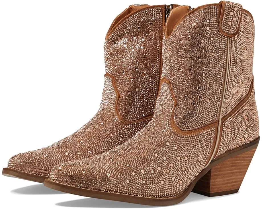 Ботильоны Dingo Rhinestone Cowgirl из кожи с квадратным носком и стразами