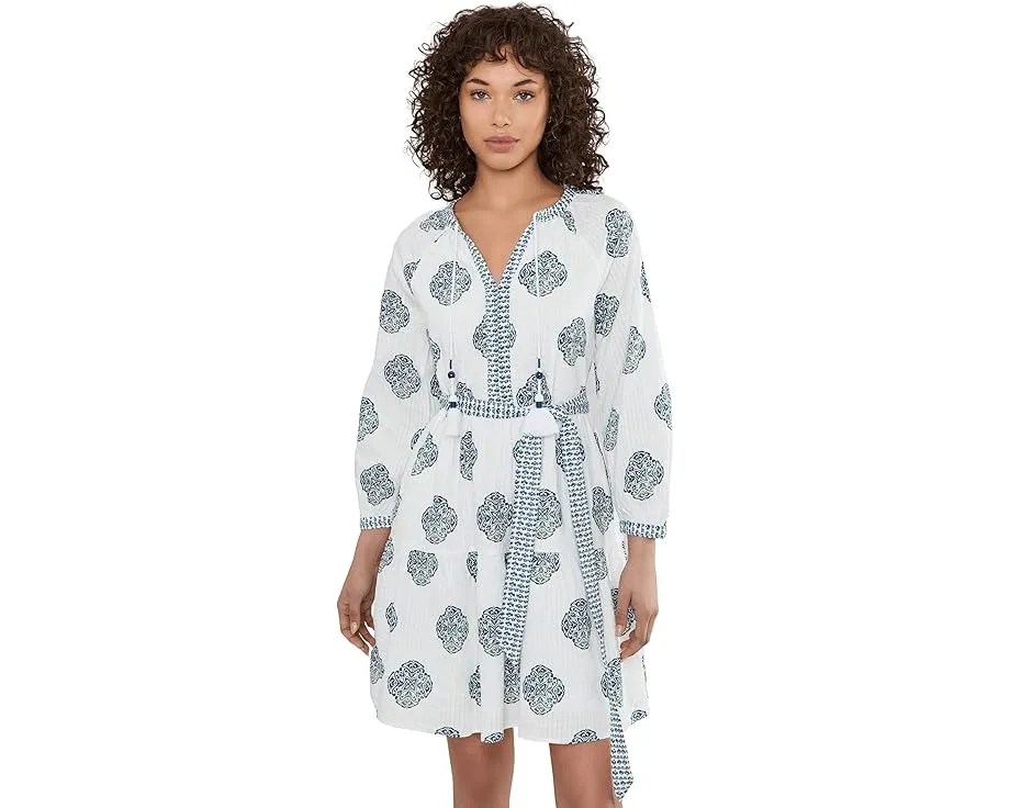 Короткое платье Tommy Bahama с длинными рукавами и геометрическим принтом