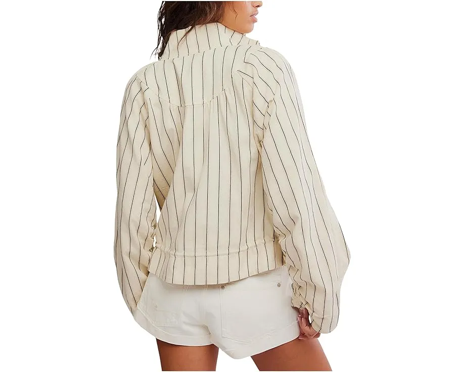 Free People Куртка Devon Striped Balloon в полоску с кулиской