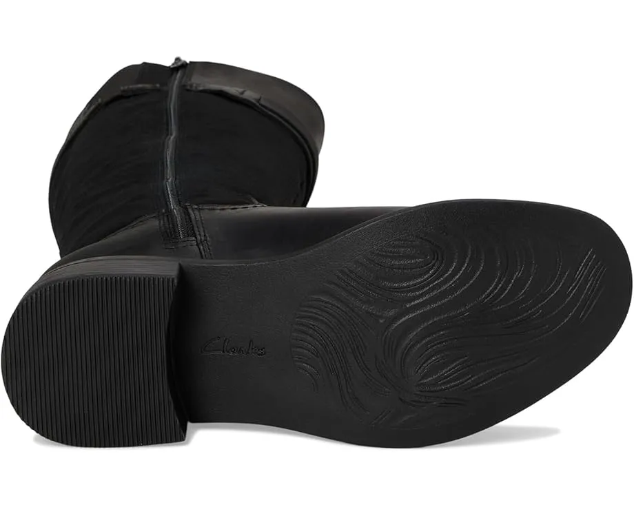 Ботинки до колена Clarks Maye Carly с молнией сбоку и деталью на пряжке