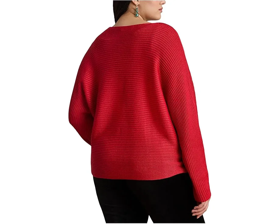 Свитер Lauren Ralph Lauren Plus Size с рубчиком и рукавом долман