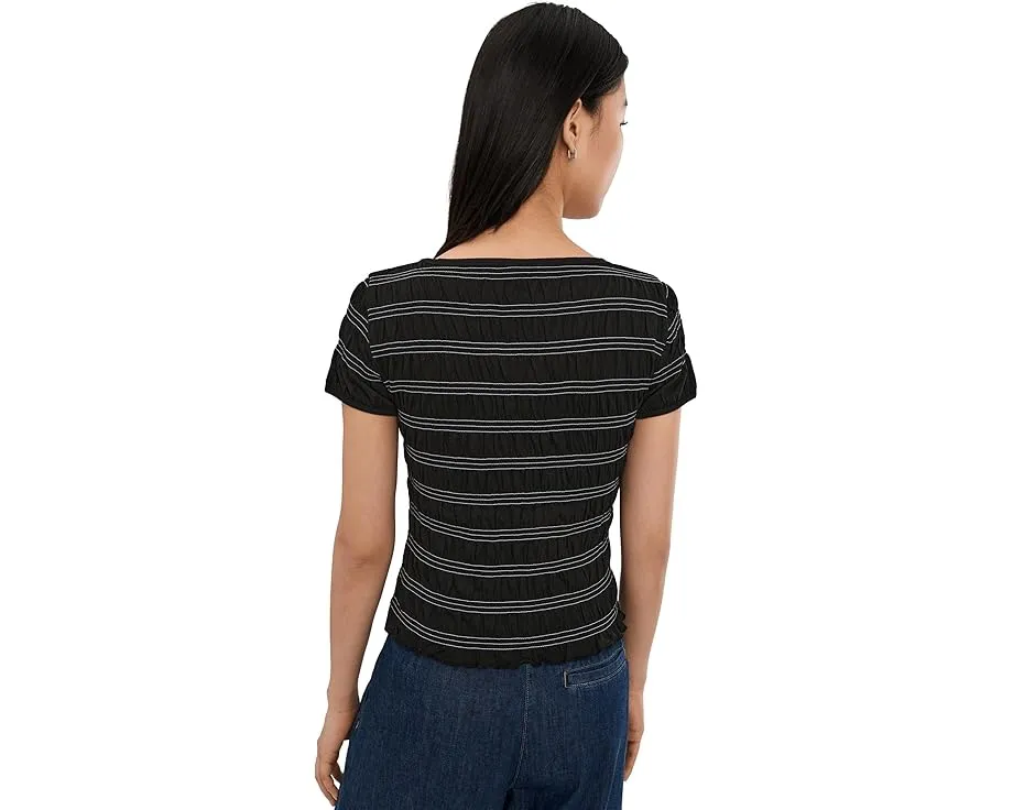 Блуза Madewell с коротким рукавом и сборкой в рубчик