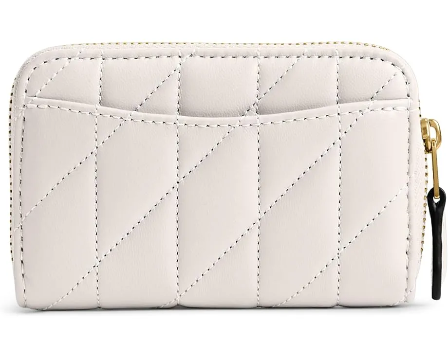 Маленький кардхолдер COACH с объемной стежкой и застежкой-молнией