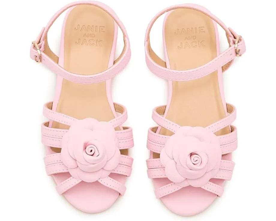 Сандалии Janie and Jack с цветочным декором и круглым носком
