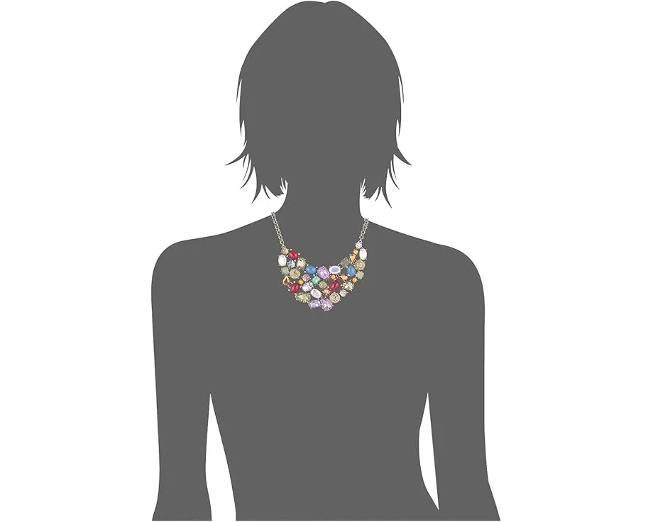 Короткое колье Betsey Johnson с разноцветными стеклянными кристаллами