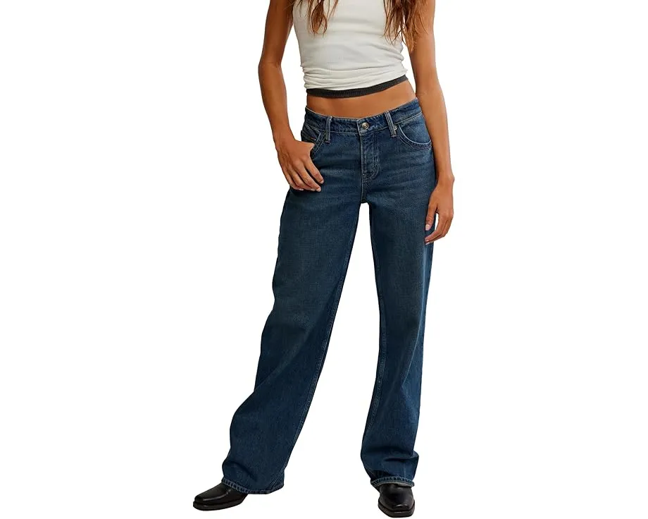 Джинсы Free People Tennessee Low Rise Bf с поясом на шлевках и пятью карманами