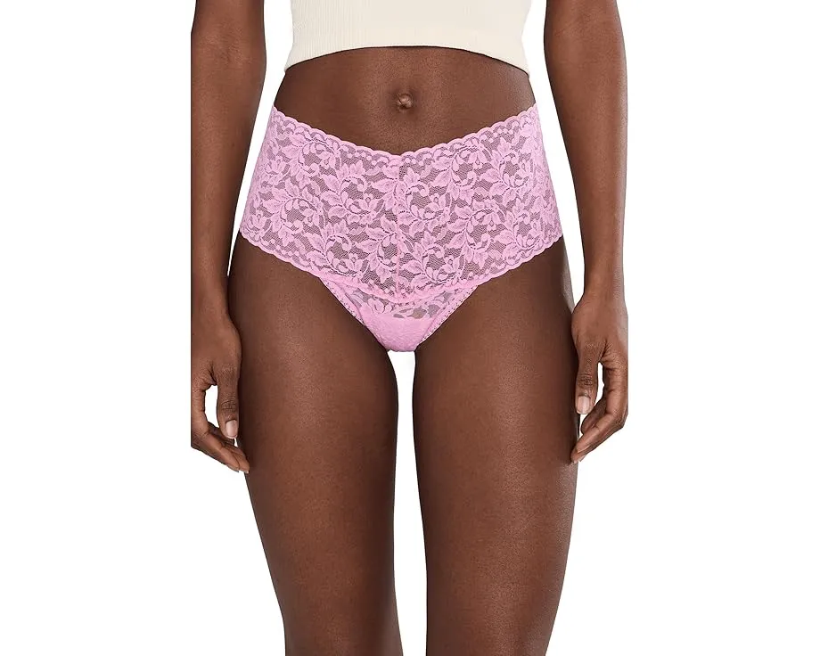 Кружевные стринги Retro Lace Thong с широкой резинкой из хлопка Supima