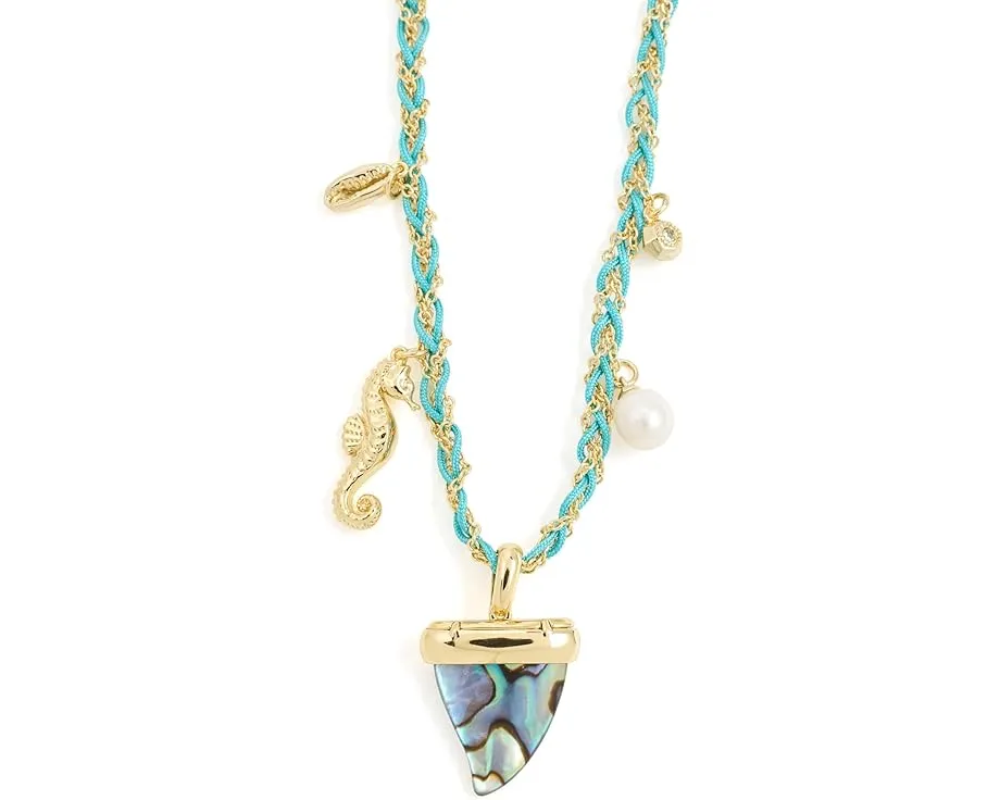 Кулон Kendra Scott Oleana с подвеской в виде морского конька на плетеном цепочке