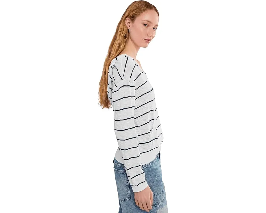 Полосатый худи свитер с длинным рукавом Mod-o-doc с капюшоном