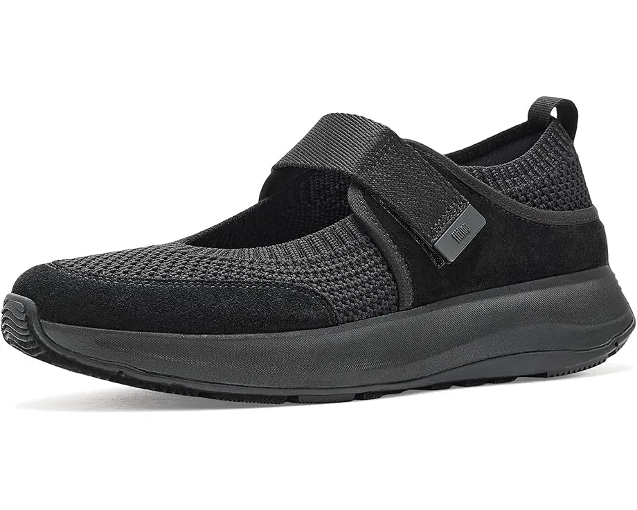 Туфли FitFlop F-mode Flow Mary Jane из трикотажа и замши