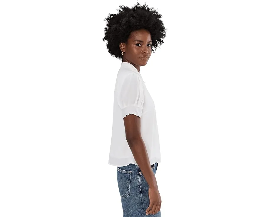 Топ CeCe с коротким рукавом и отделкой в виде ракушки