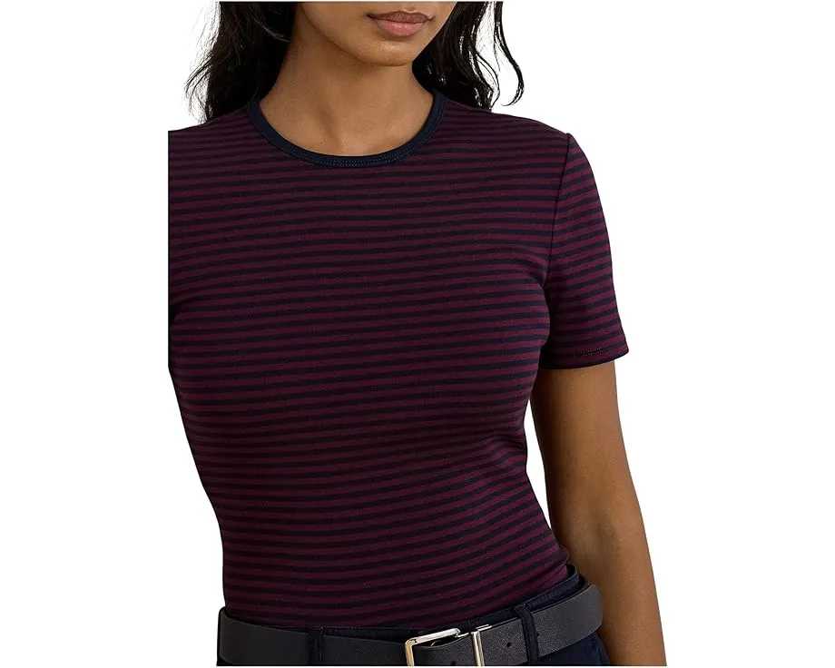 Футболка Lauren Ralph Lauren с полосками и вышитым логотипом из стрейч-хлопка