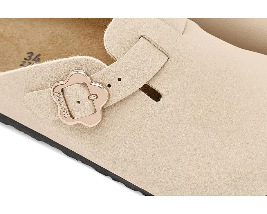 Детские сабо Birkenstock Kids Boston Flower Buckle с цветочной пряжкой и пробковой стелькой